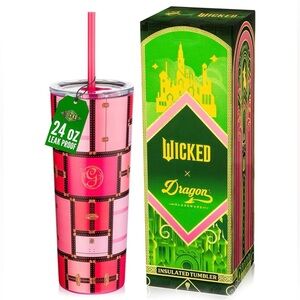 Wicked Glinda Dragon Glass Pink Insulated Tumbler
